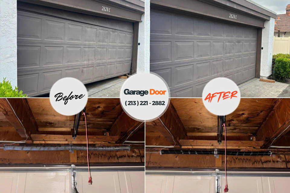 Before and after: garage door repair Jemez Pueblo, NM